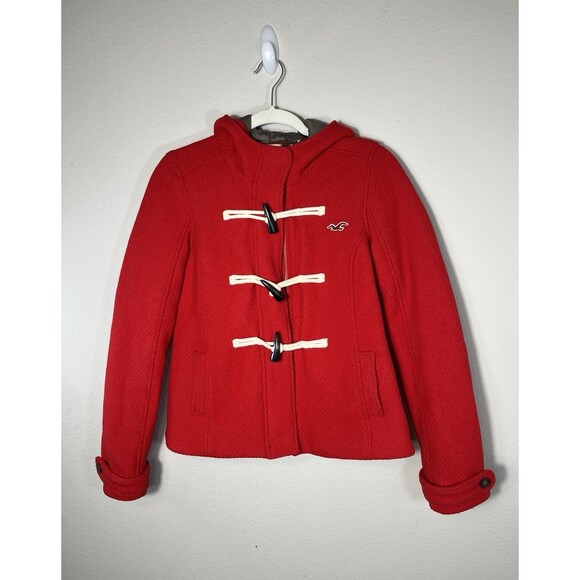 Hollister Jackets & Blazers - Hollister Women's Red Wool Toggle Coat Sz XS